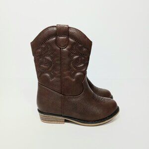CAT & JACK Girls Toddler Brown Western Style Cowboy Boots Size 7